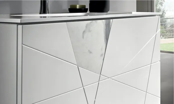Mobile da bagno sospeso moderno CRIZIA base 120 con lavabo, BIANCO OPACO