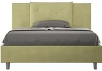 Letto imbottito Matrimoniale francese 140x210 cm Appia - Senza rete,Microfibra,T verde