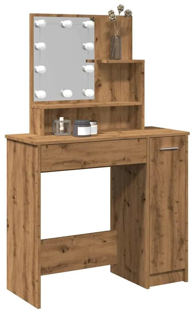 Toeletta Con Led Rovere Artigianale 86,5x35x136 Cm /