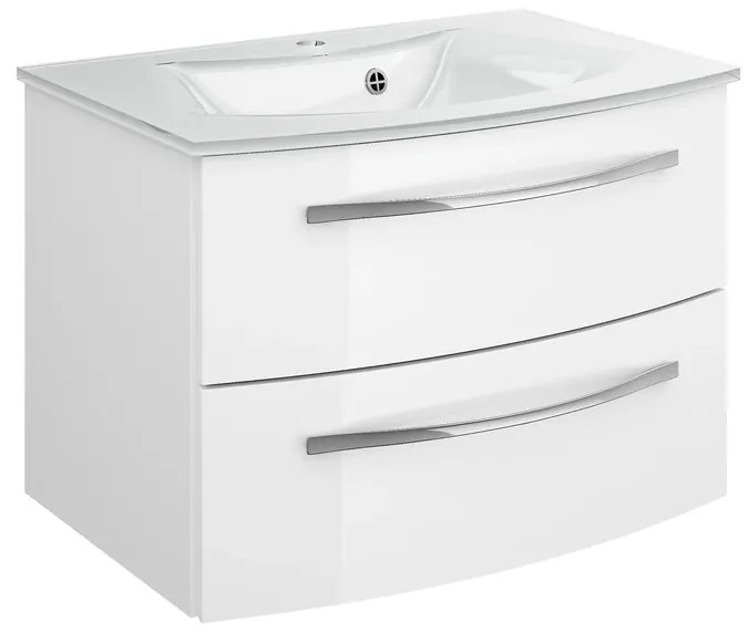 Mobile sottolavabo e lavabo Image per vasca centrale bianco lucido L 70 x H 48 x P 48 cm 2 cassetti