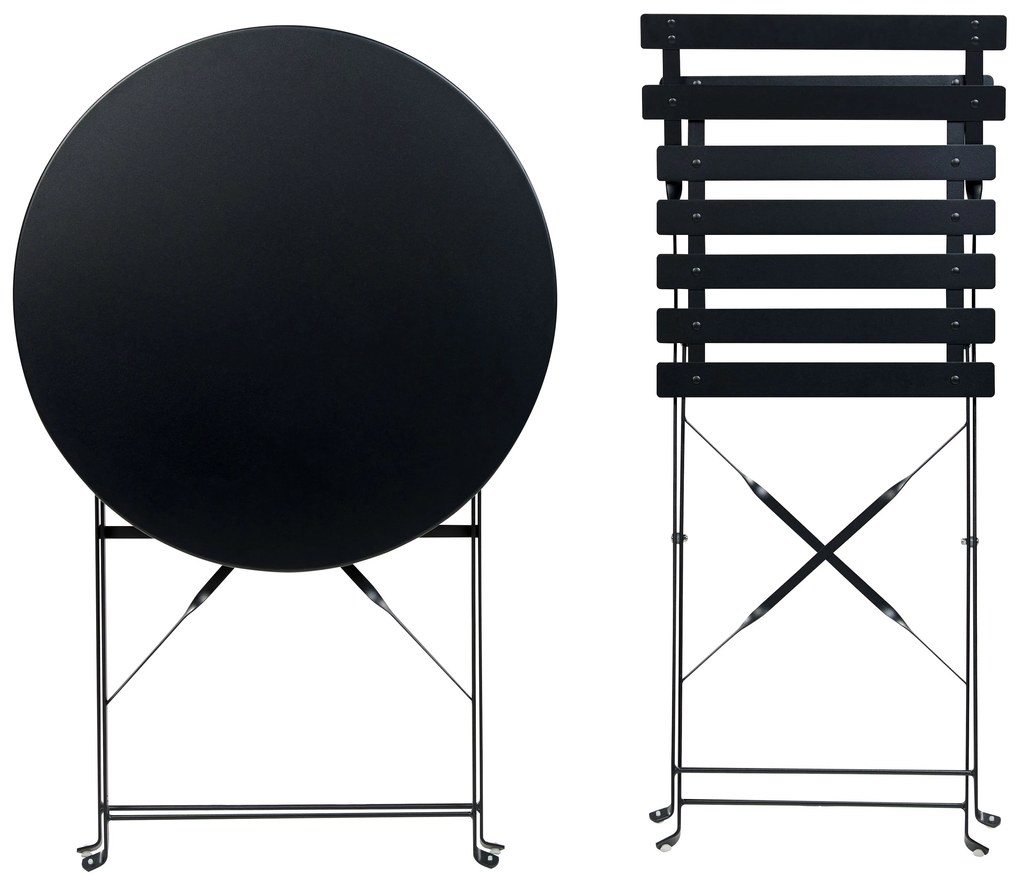 Set da balcone acciaio nero FIORI Beliani