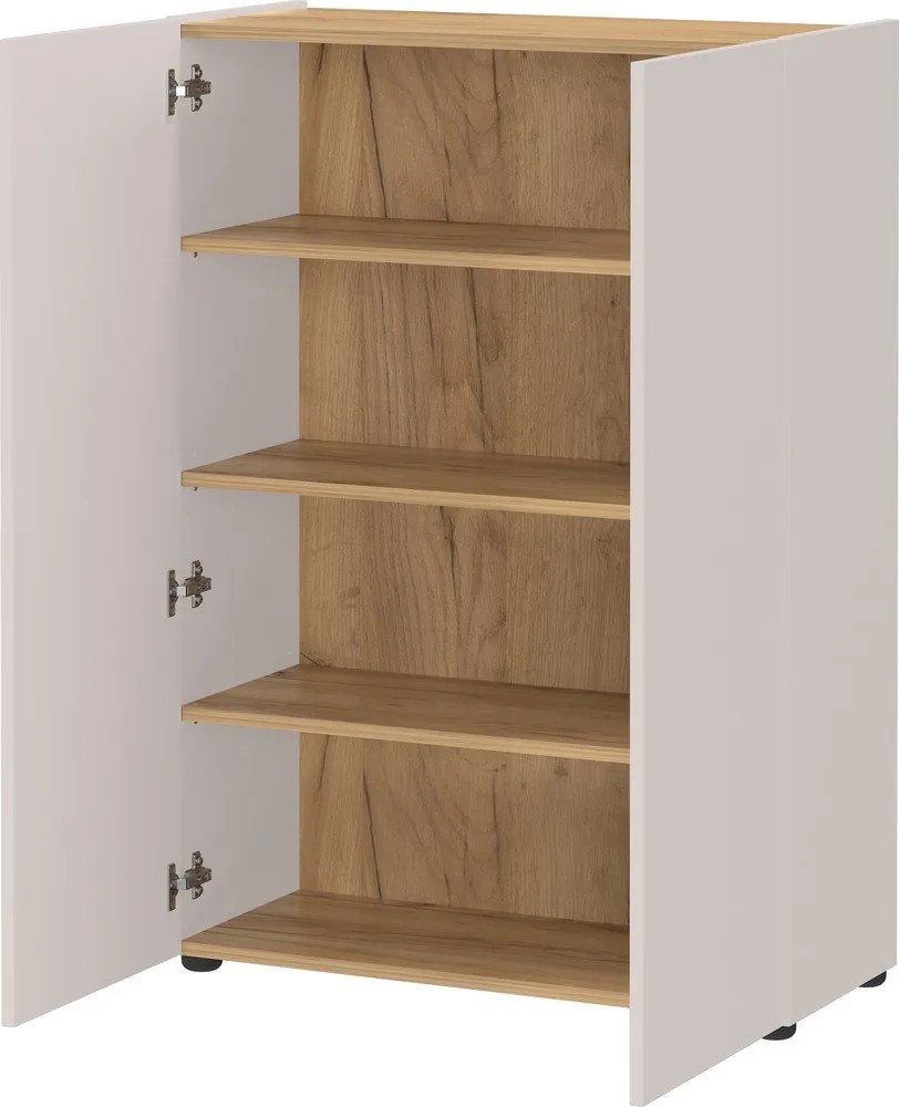 Armadietto color crema con effetto rovere 74x105x33 cm Alviano – Germania