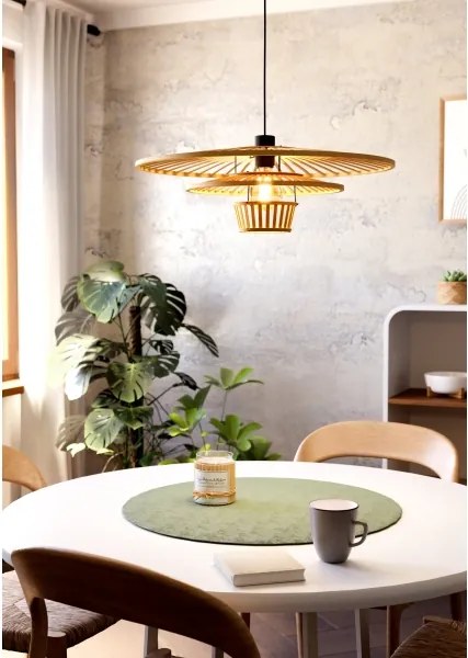 Eglo 44012 - Lampada a sospensione con cavo LYDNEY 1xE27/40W/230V bambù