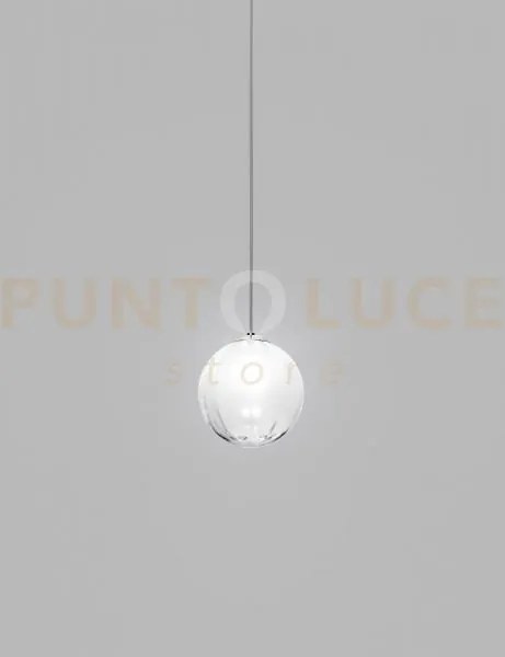 Puppet sospensione m bianco sfumato cromo lucido 1 luce attacco g9