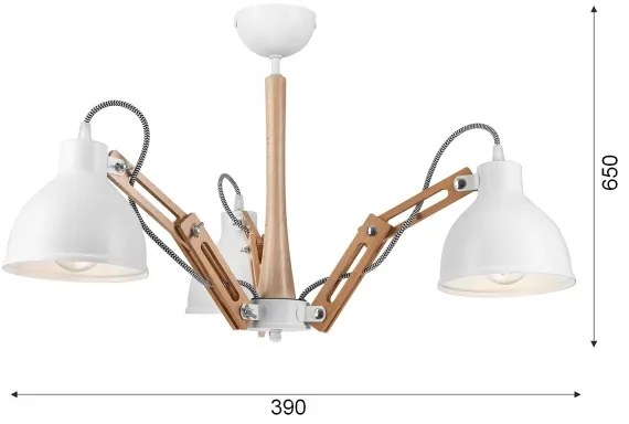 Plafoniera MARCELLO 3xE27/60W/230V da soffitto