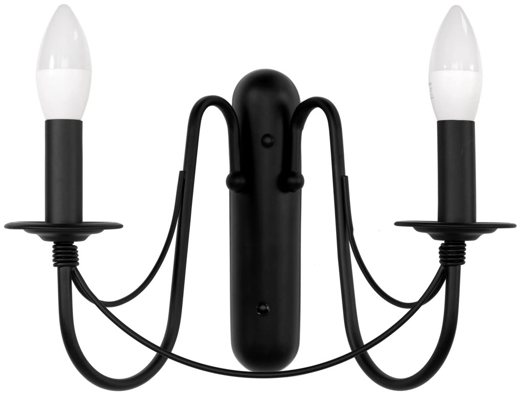 Lampada da parete rustica classica nera APP646-2W