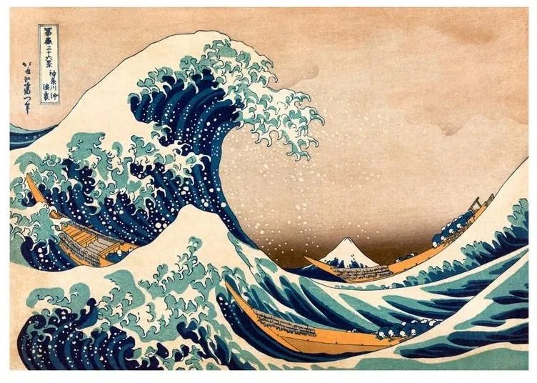 Carta da parati adesiva Hokusai: la grande onda di Kanagawa  Larghezza x Altezza Home decor 147x105