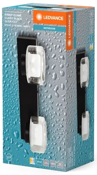 Ledvance-Applique a LED da bagno ORBIS FLAME 2xLED/5,5W/230V IP44 nero