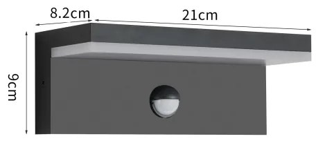 Brilagi-LED Applique da esterno con sensore TESSI LED/10W/230V nera IP54