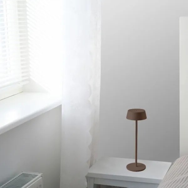 Lampada da tavolo LED da esterno dimmerabile touch ricaricabile LED/2W/5V IP54 marrone