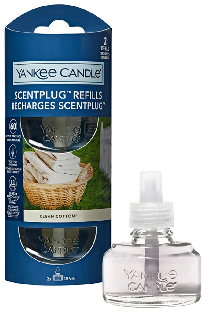 Set 2 ricariche per diffusore elettrico Clean Cotton Yankee Candle