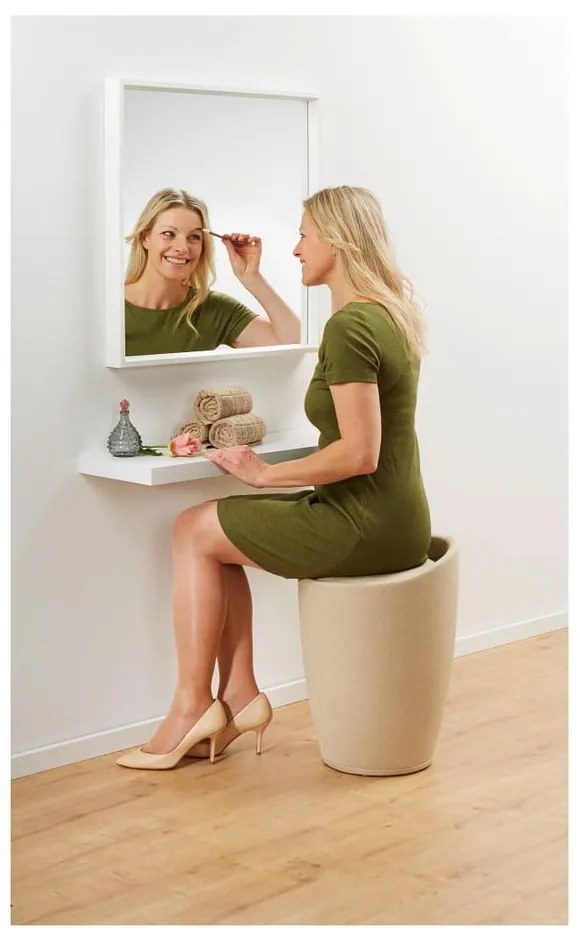 Cesto portabiancheria e sgabello beige in un unico look lino Candy - Wenko