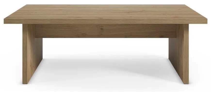 Tavolino da salotto di colore naturale con piano effetto rovere 70x120 cm Loana – Marckeric