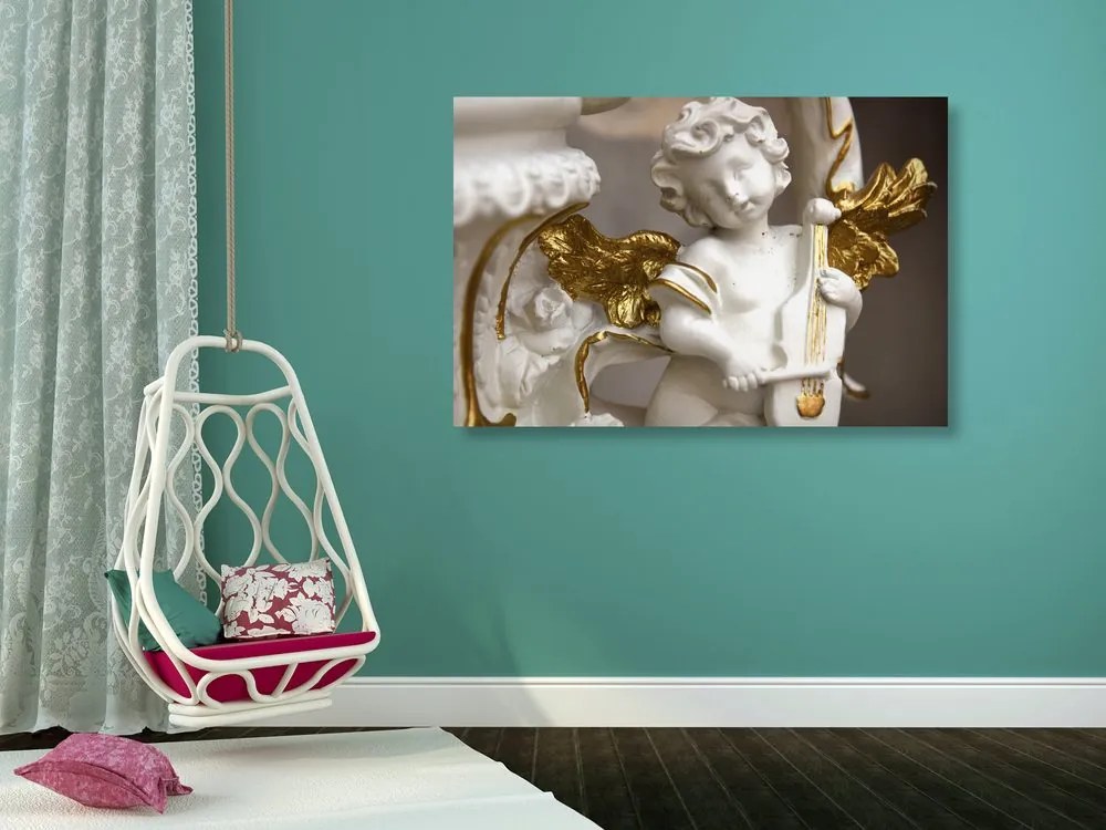Quadro su tela – Statua di angelo che suona
