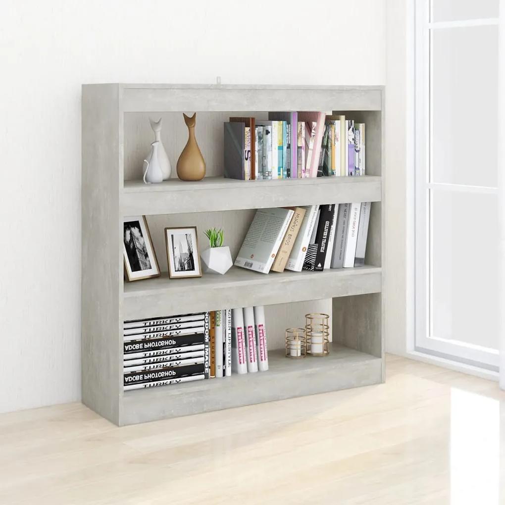 Libreria/divisorio grigio cemento 100x30x103 cm