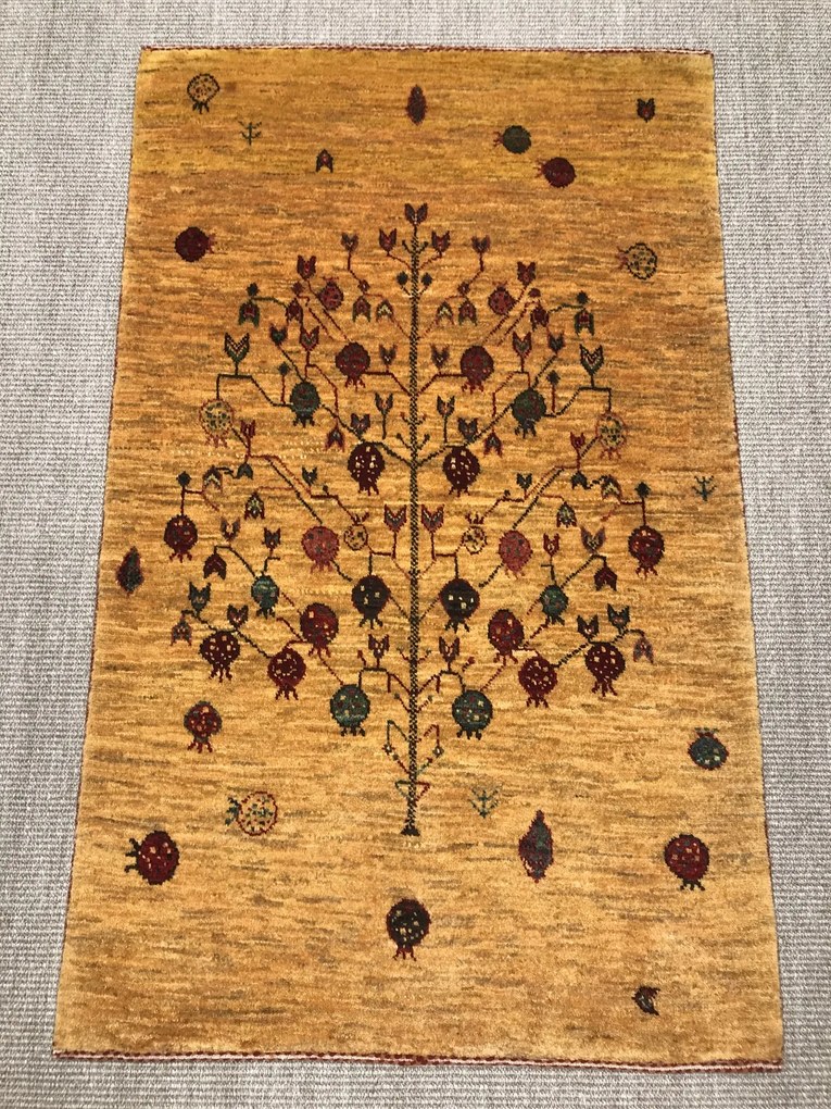 Loribaft Tappeto 130x80 Giallo (Iran) Annodato A Mano