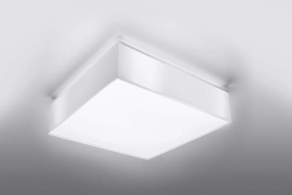 Plafoniera Quadrata da Soffitto in PVC 2xE27 HORUS 35 White da interno