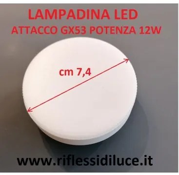 Lampadina led attacco gx53 potenza 12w tonalità della luce bianco caldo