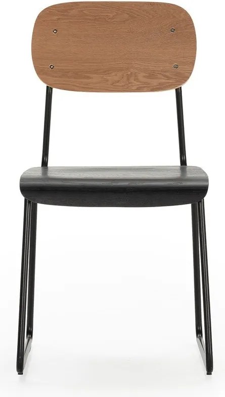 Set di sedie da pranzo in frassino decorato in nero e naturale 2 pz Aira - Marckeric