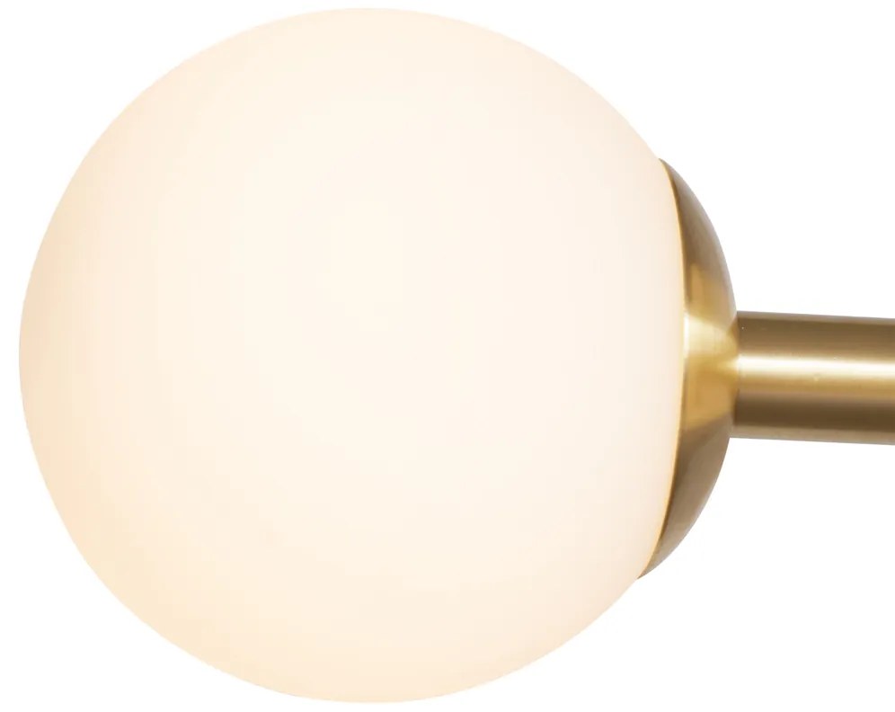 Lampada a sospensione Hotel Chic oro con vetro bianco opale 6 luci - Monaco
