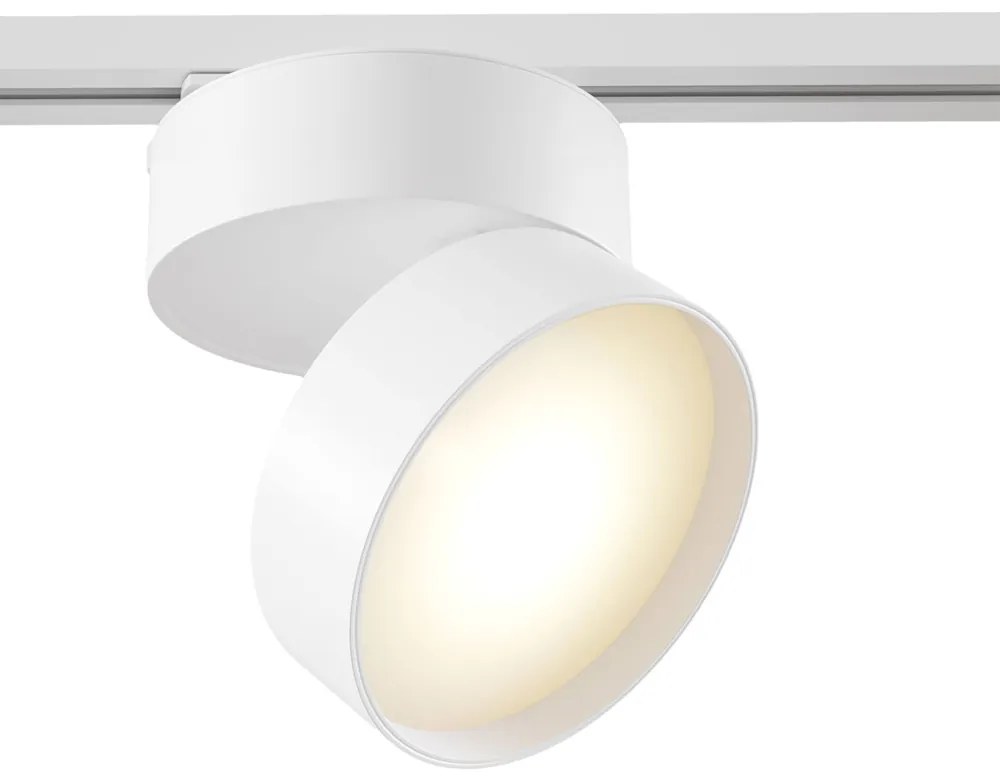 Faretto Per Binario Tondo Onda In Metallo 18W Bianco 1 Luce Calda