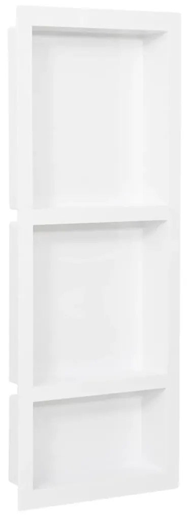 Nicchia Da Doccia Con 3 Scomparti Bianco Lucido 41x99x9 Cm /