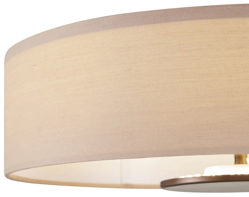 Plafoniera moderna beige in tessuto con LED dimmerabile a 3 livelli - Bredow