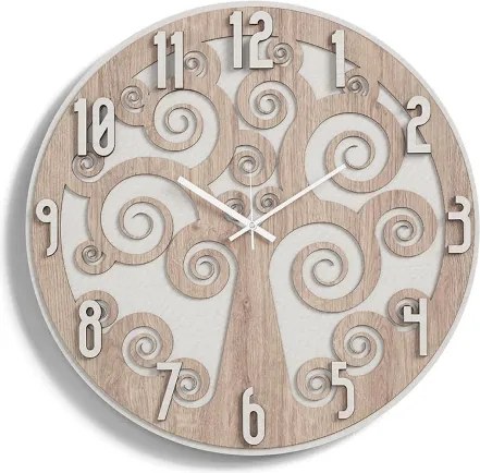 Orologio da parete D50 ALBERO DELLA VITA 2 in legno laminato TTE