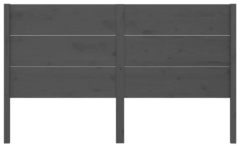 Testiera per letto grigia 126x4x100cm in legno massello di pino
