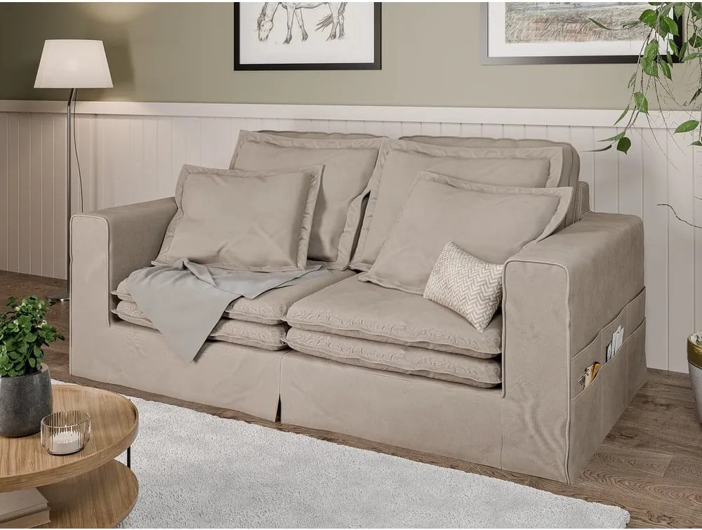 Divano marrone chiaro 196 cm Nora – Ropez