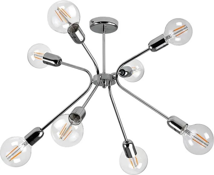 Plafoniera moderno Sandra Ø 65 cm cromo IP20, 8XE27