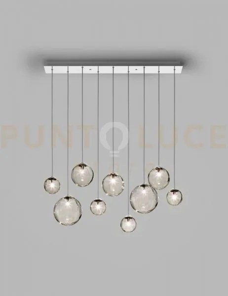 Puppet sospensione l9 fume' trasparente cromo lucido attacco g9
