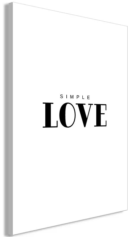 Quadro Simple Love (1 Part) Vertical  Colore bianco e nero, Dimensioni e Misure 40x60