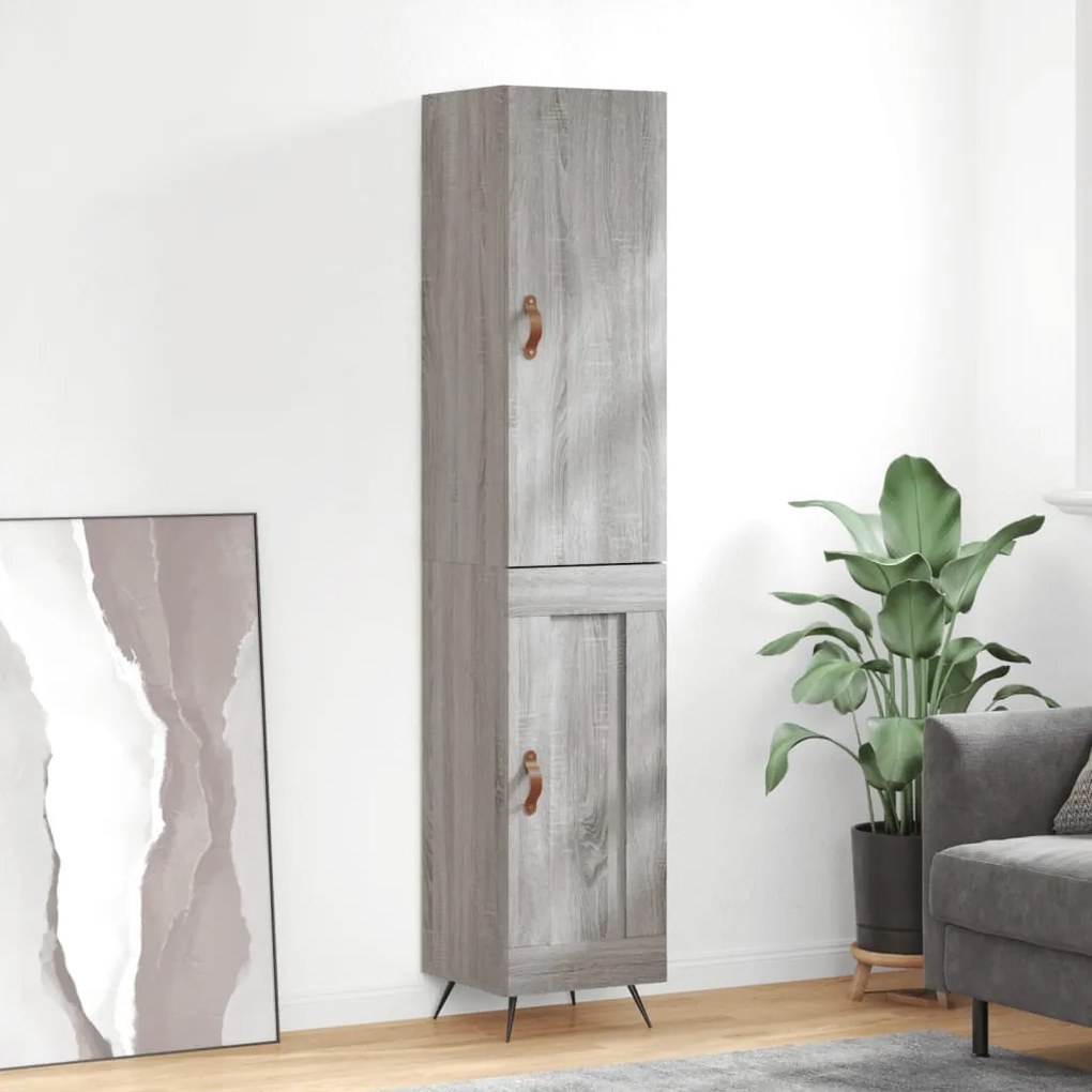 Credenza Grigio Sonoma 34,5x34x180 Cm İn Legno Multistrato /