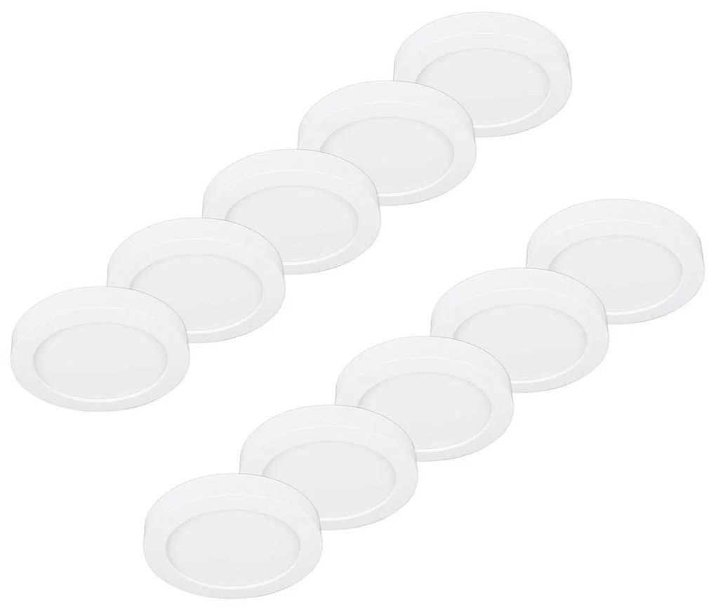 Prios Plafoniera LED Edwina, bianco, 18 cm, set di 10