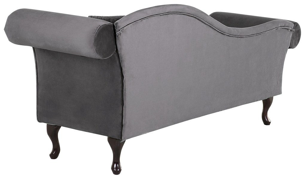 Chaise longue per lato destro in velluto grigio LATTES Beliani
