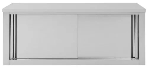 Armadio da Cucina ad Ante Scorrevoli 120x40x50cm Acciaio Inox