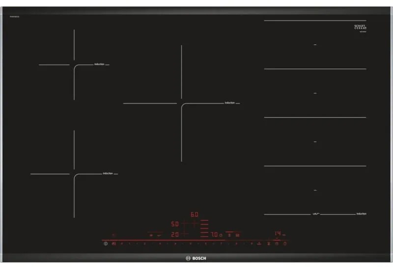 Bosch - Serie 8 PXV875DC1E. Colore del prodotto: Nero, Posizionamento dell'apparecchio: Da incasso, Dimensione della larghezza del piano cottura: 80