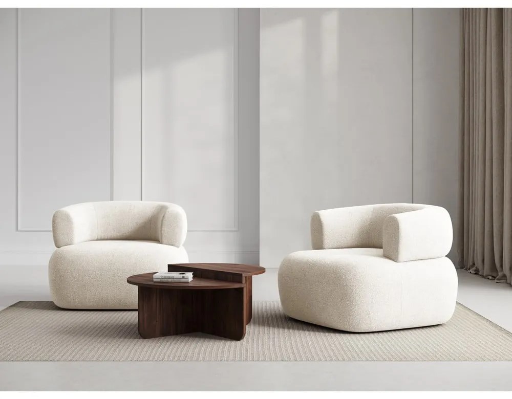 Poltrona beige in tessuto bouclé Jenny - Micadoni Home