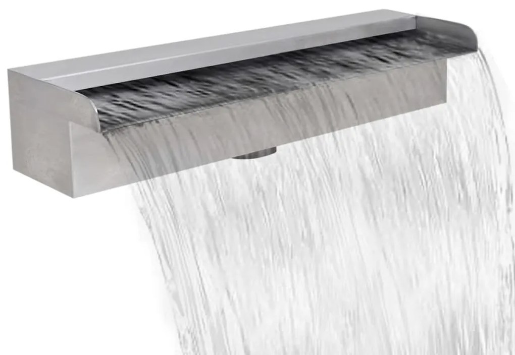 Fontana A Cascata Per Giardino Rettangolare Acciaio Inox 45 Cm /