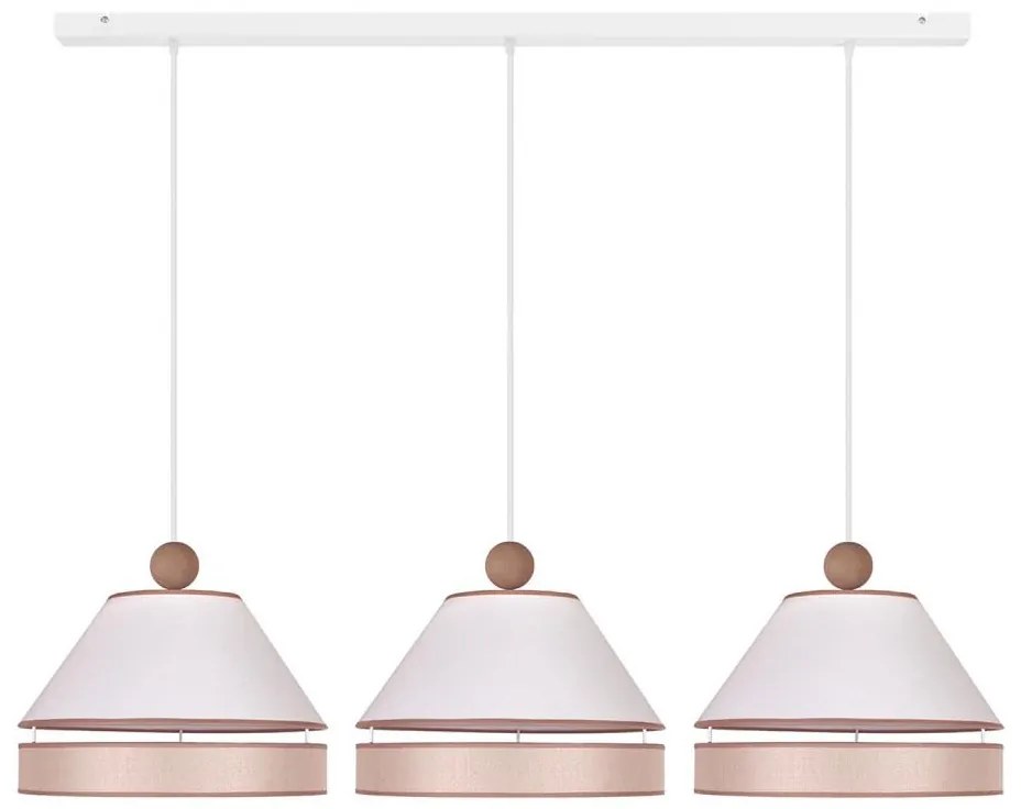 Duolla - Lampadario a sospensione con filo AVIGNON 3xE27/15W/230V bianco/beige