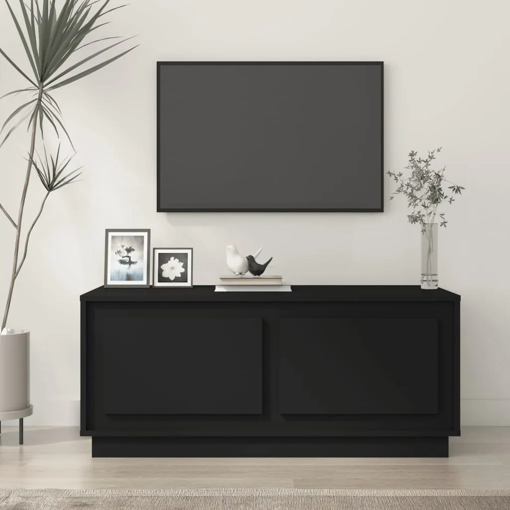 Tavolino da salotto nero 102x50x44 cm in legno multistrato