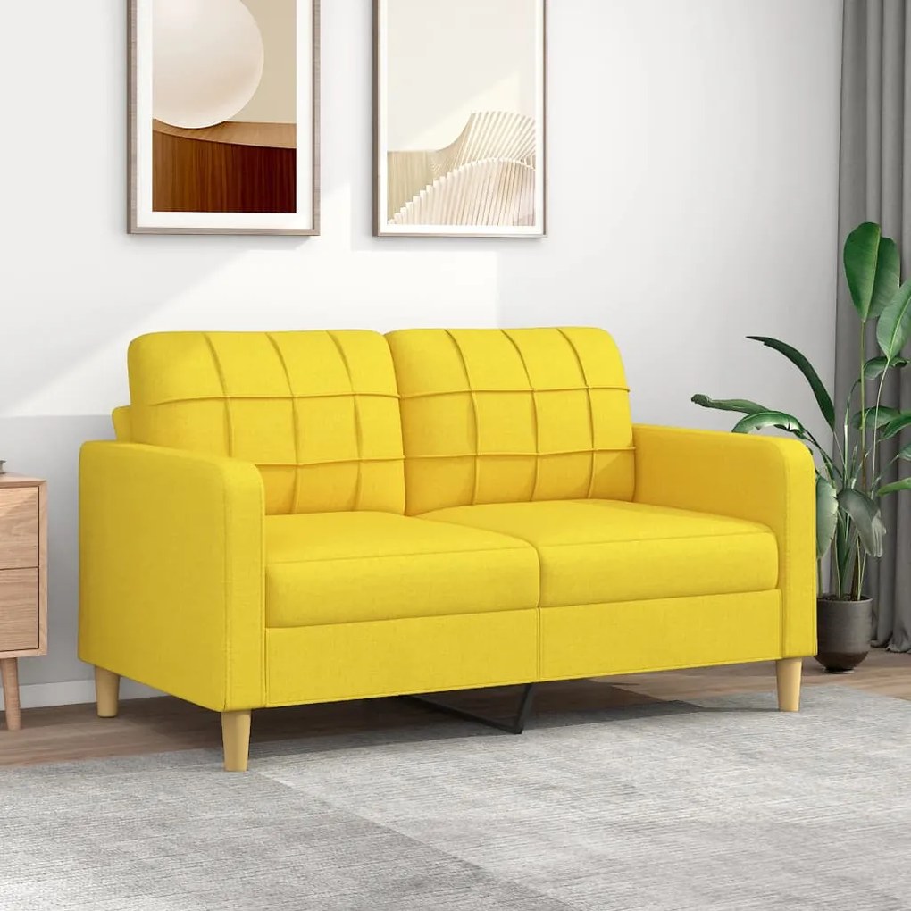 Divano A 2 Posti Giallo Chiaro 140 Cm İn Tessuto /