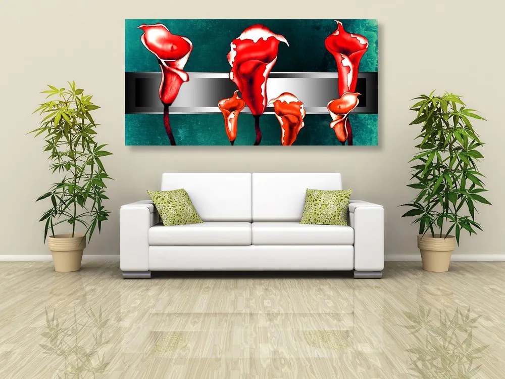 Quadro su tela – Calle rosse astratte