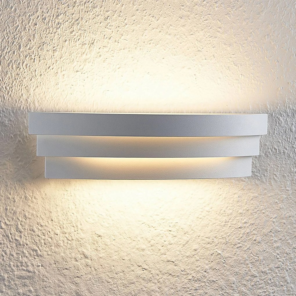Applique da parete a LED Harun Arcchio, Bianco / Opale, Soggiorno / Sala da pranzo, Alluminio, Moderno, Applique a LED