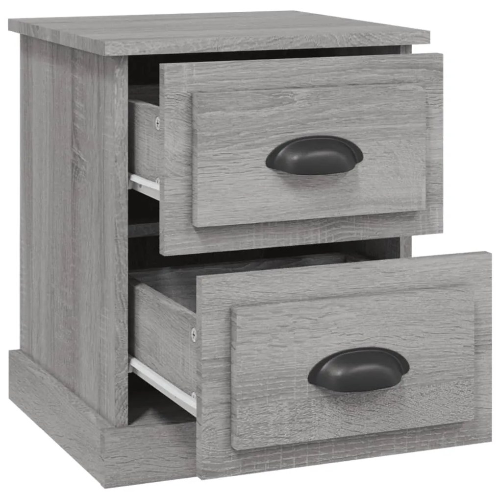 Comodini 2 pz Grigio Sonoma 39x39x47,5 cm in Legno Multistrato