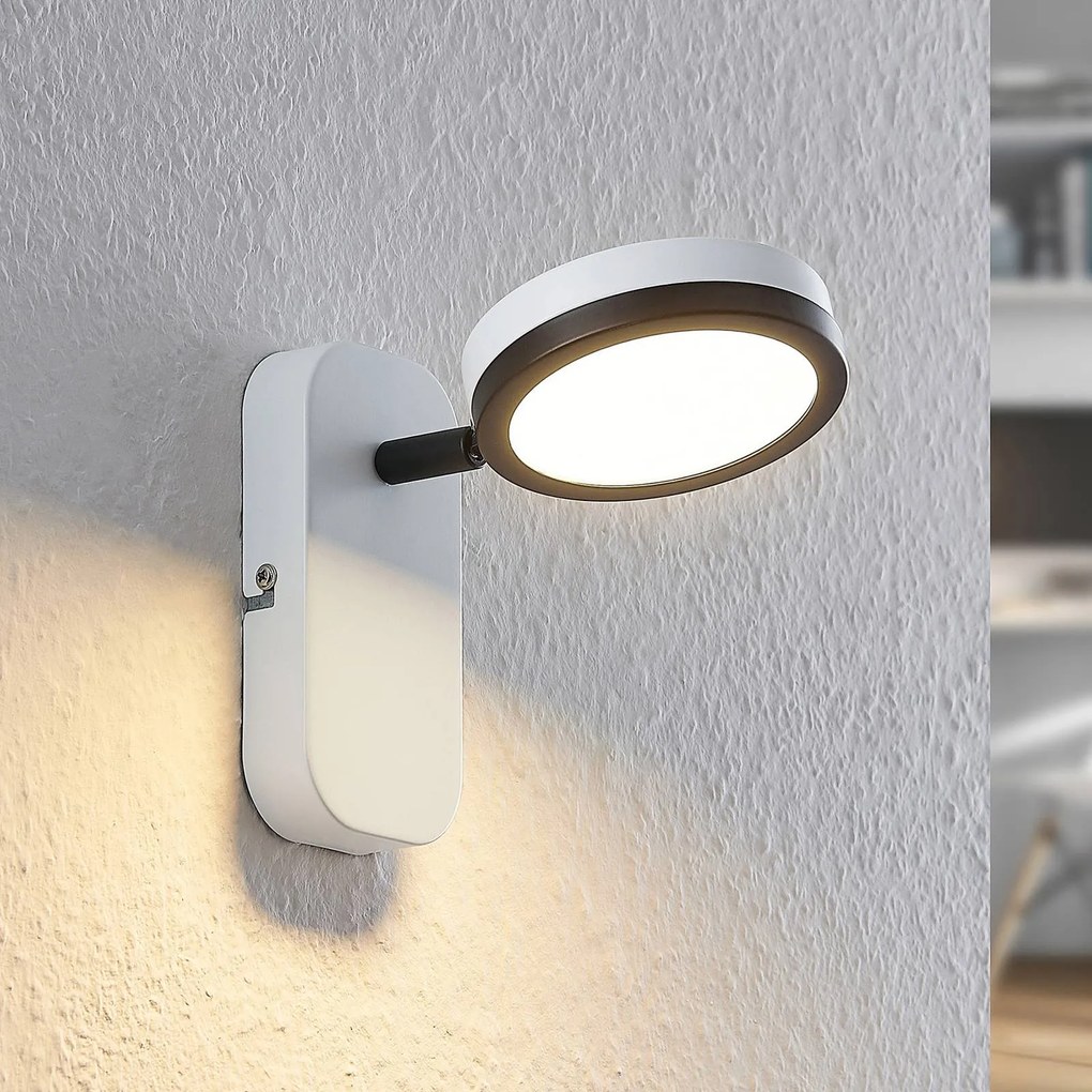 Lindby faretto Vesim, bianco, a 1 luce, altezza 15 cm, ferro