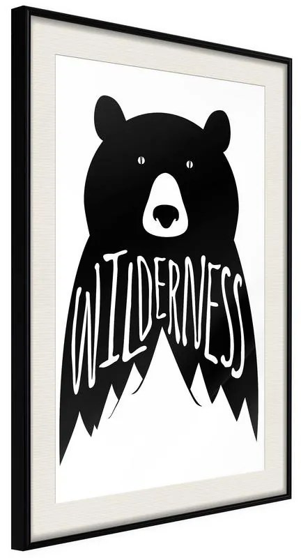 Poster  Wild Bear  Cornice Quadri Cornice nera con pass-partout, Larghezza x Altezza Home decor 40x60