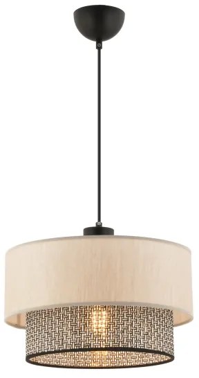 Lampada a sospensione su cavo ECHO 1xE27/60W/230V beige/grigio