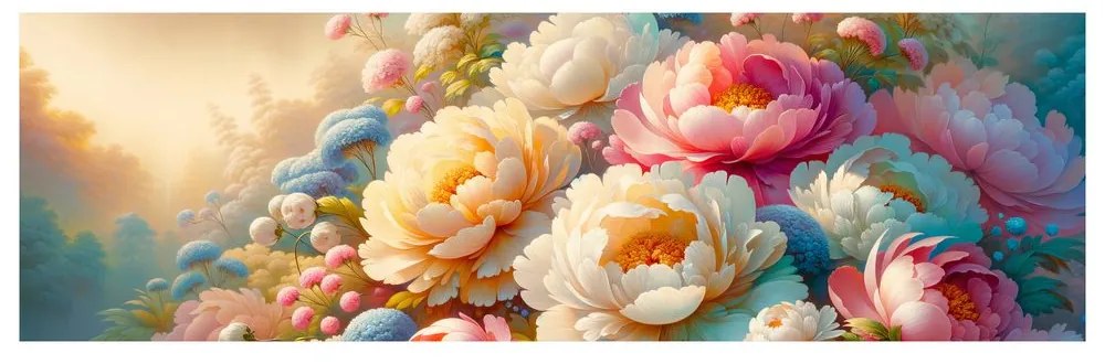 Quadro su tela – Fiori delicati in toni pastello